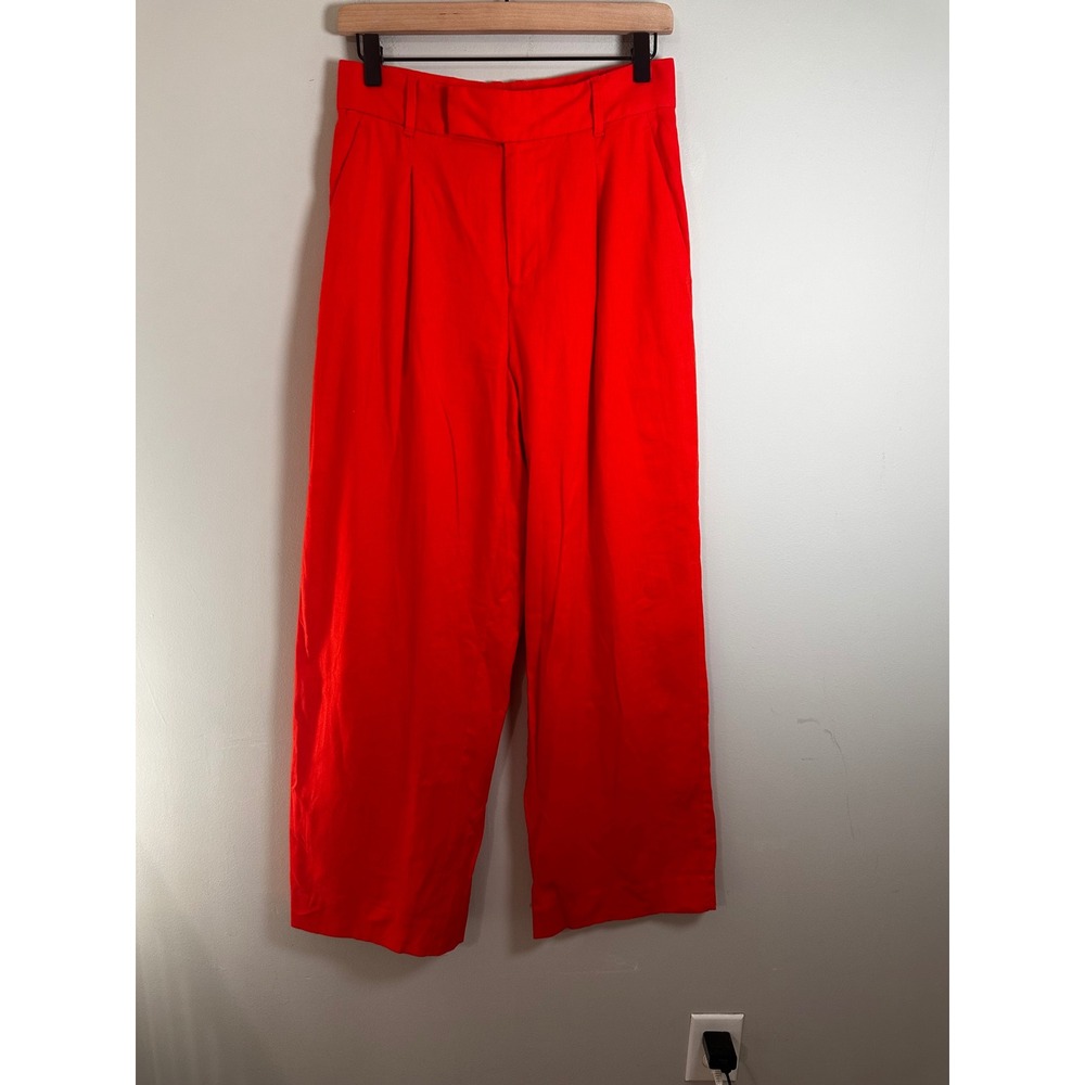 Banana Republic Wide Leg Pants in Bright Red